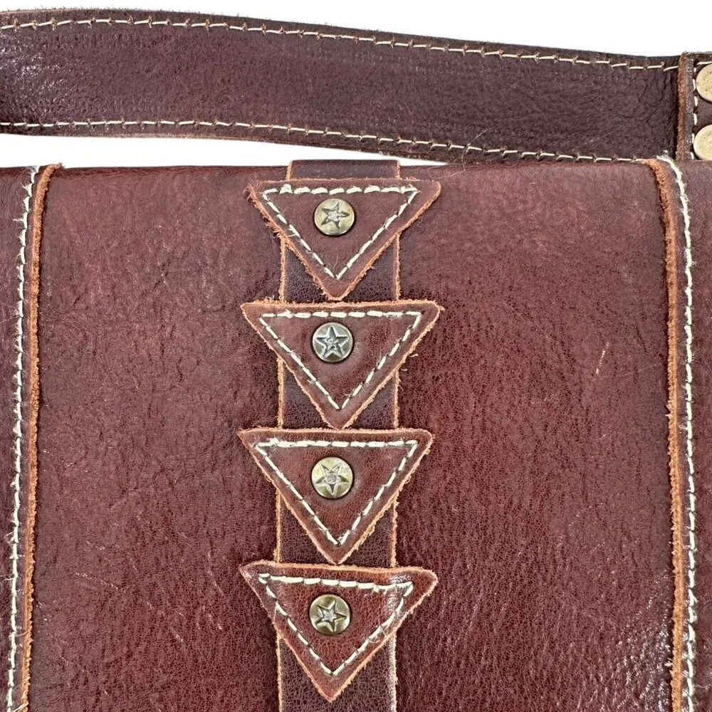 Myra Bag Sage Green Canvas and Brown Leather Messenger Tote Crossbody Bag - Picture 2 of 9